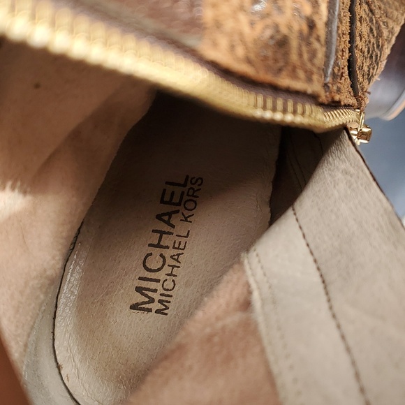 Michael Kors Women’s Stiletto High Heel Zip Up Boots Brown Snake Skin 9M - Picture 5 of 10